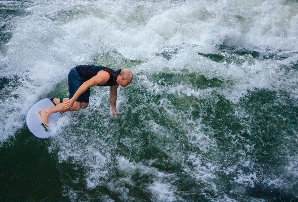 English Garden River Surfing, Beer and Naked Sunbathing