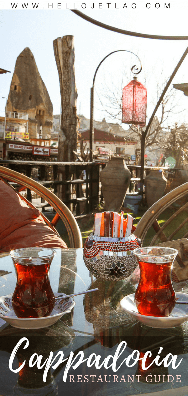 Where to eat in Goreme, Turkey // A list of 7 Cappadocia restaurants to check out, including where to find the most authentic pottery kebab, the prettiest patio to sip Turkish Tea, and where to get the best food. 