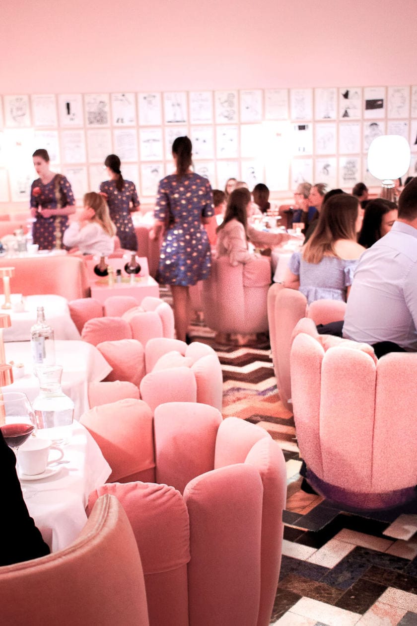 Inside London's most photogenic restaurant. Keep reading for more information about Sketch Afternoon Tea in their famous pink restaurant, The Gallery. 