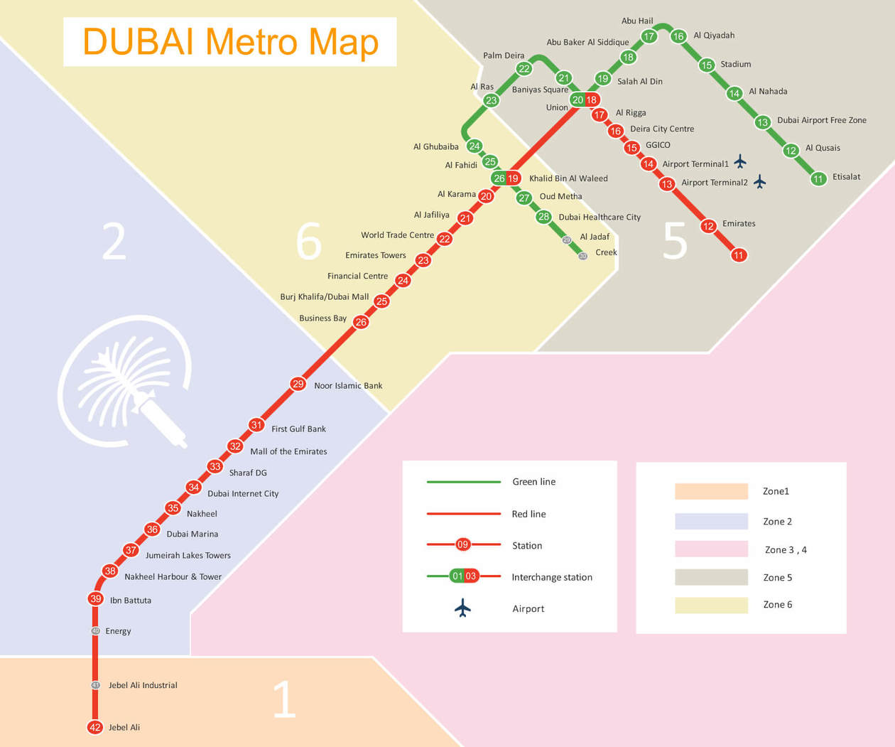 Dubai Metro Map 