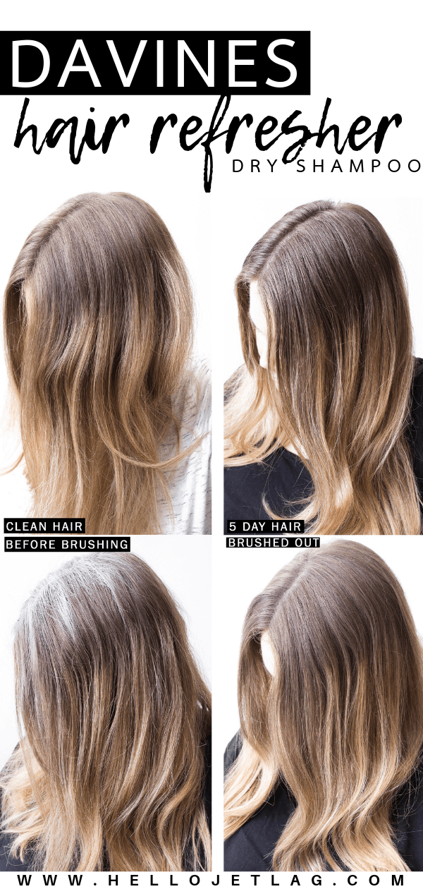 Before and After Davines Hair Refresher Dry Shampoo