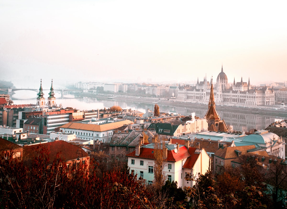 View of Danube and Hungarian Parliament Building from Fisherman's Bastion