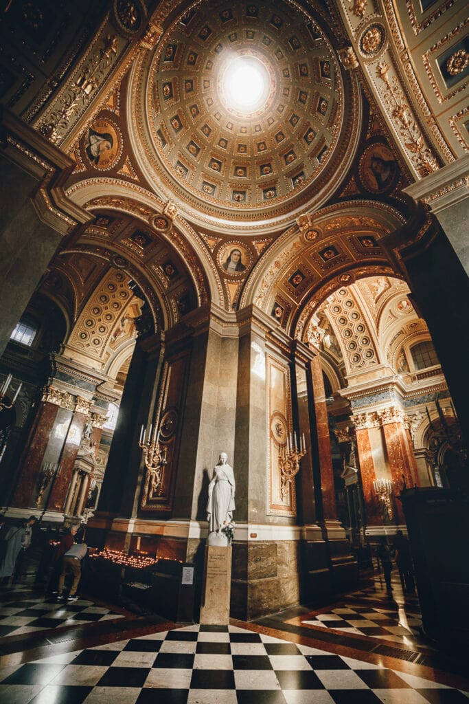 Interior of St. Steven's Basilica in Budapest, Hungary 