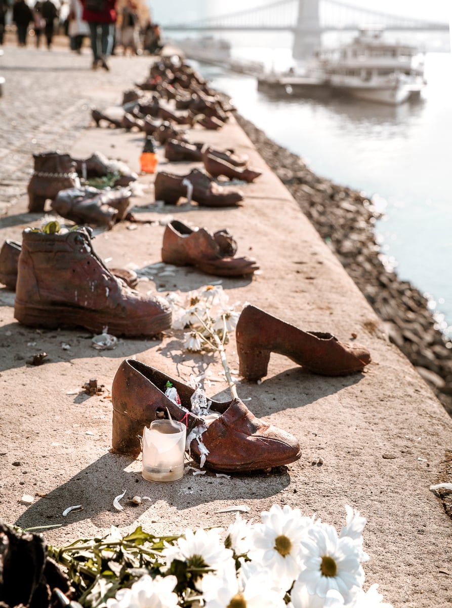 Shoes on the Danube River Bank 
