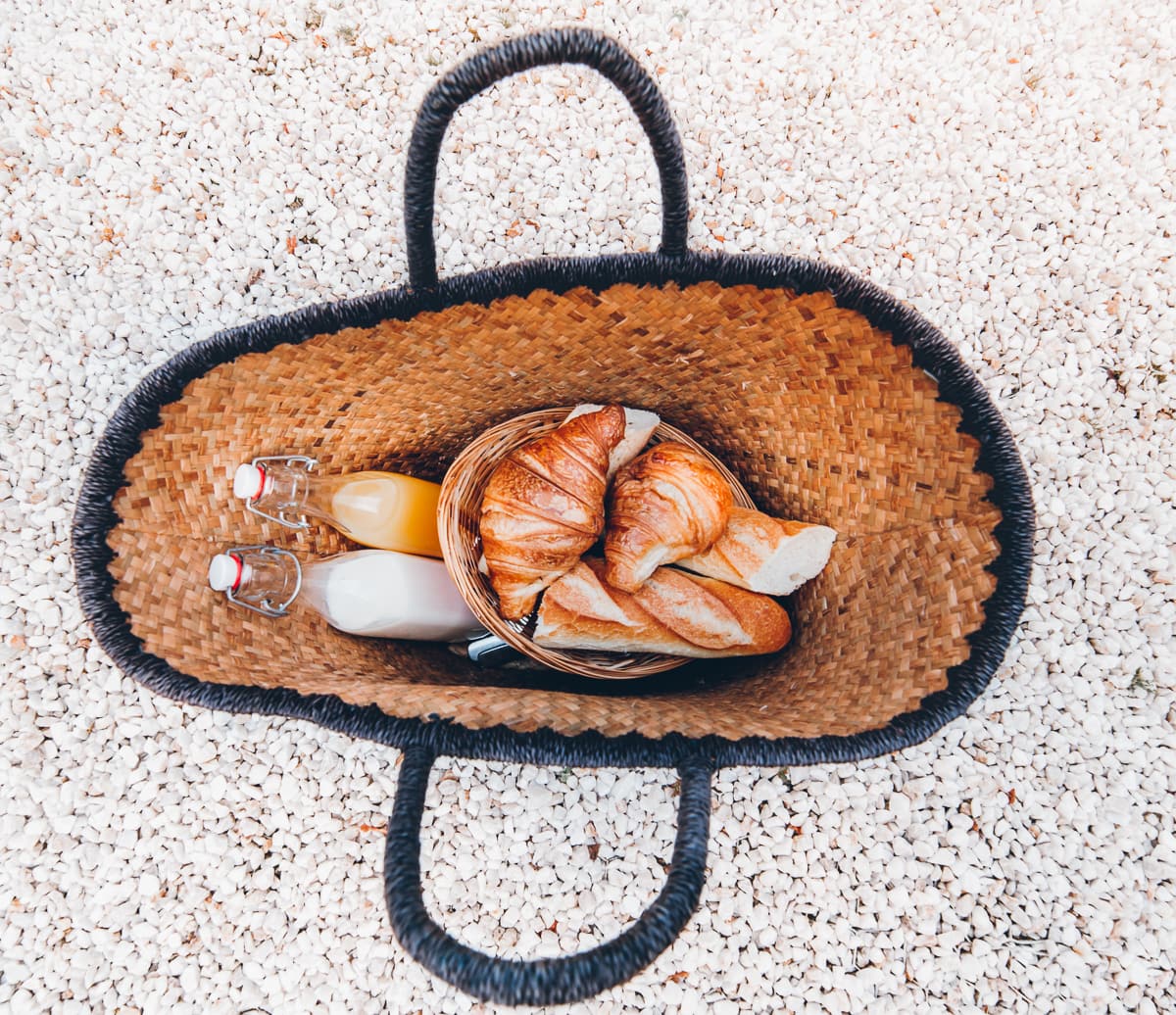 Picnic Basket with Croissants 