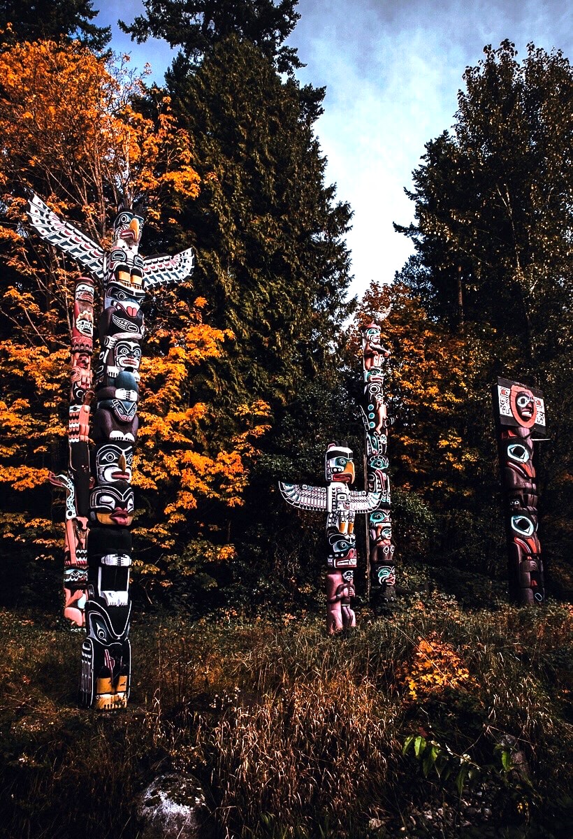 brockton point totem poles in stanley park