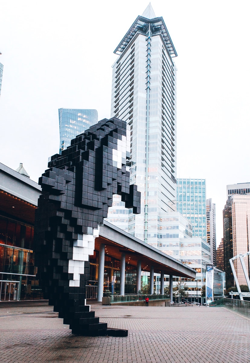 Douglas Coupland's Digital Orca sculpture in Vancouver