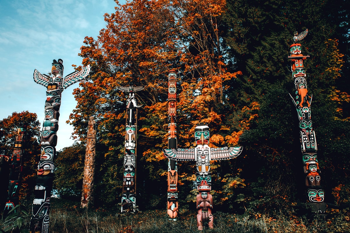 Brockton Point Totem Poles in Stanley Park 