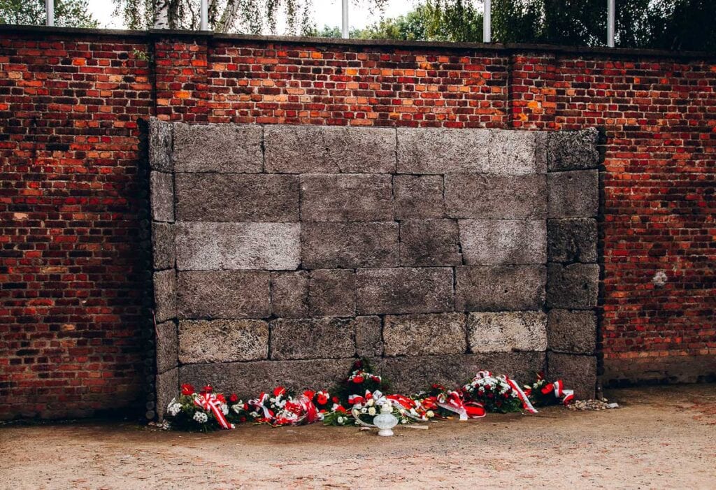 The death wall at Auschwitz I in Poland 